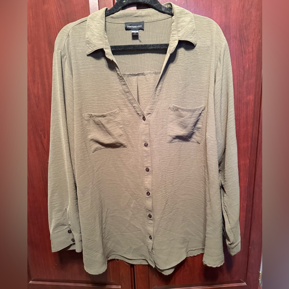 Forever 21 Olive Green Blouse